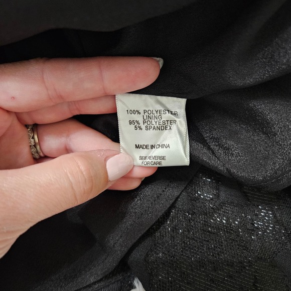 Lucy Paris Black Floral Sparkly V-neck Sleeveless Fit & Flare Dress. Size‎ M - Picture 9 of 12